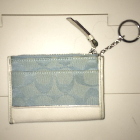 Coach Signature Jacquard Leather Card Coin Wallet - Picture 1 of 4